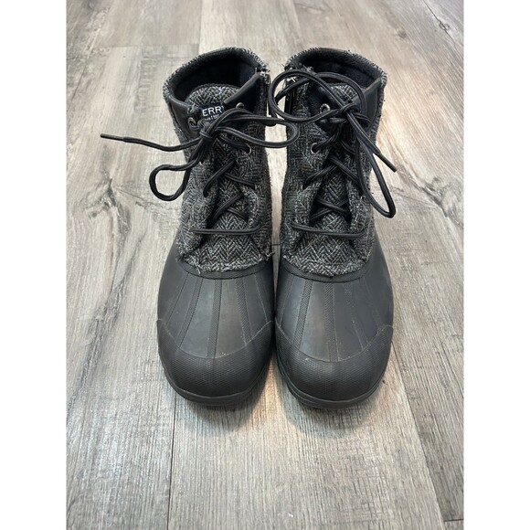 Sperry Boots Womens 7.5 Syren Gulf Zip Lace Up Winter Duck Bootie STS99766 Black - Picture 2 of 8